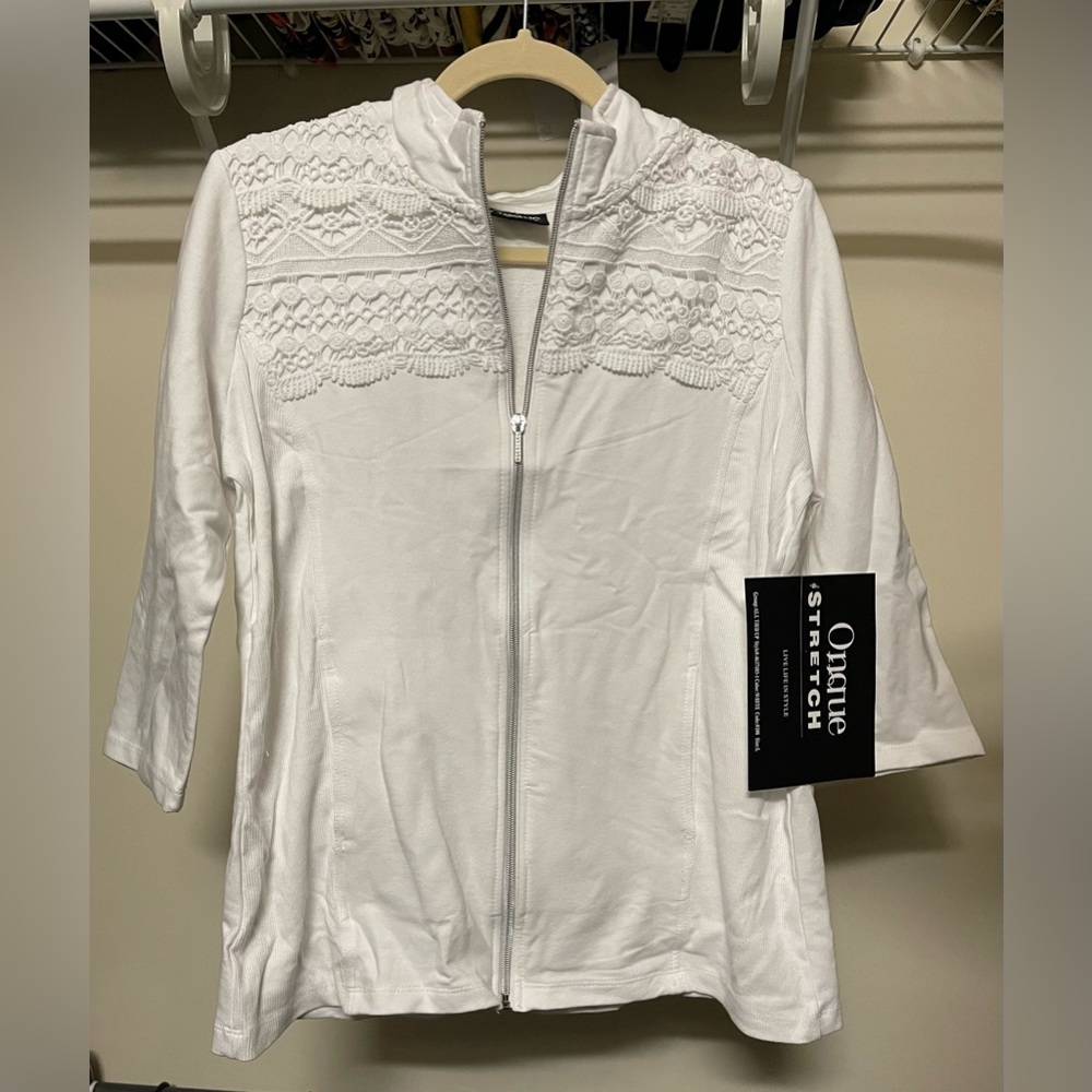 Onque Casual 3/4 Sleeve Zip Sweater #134